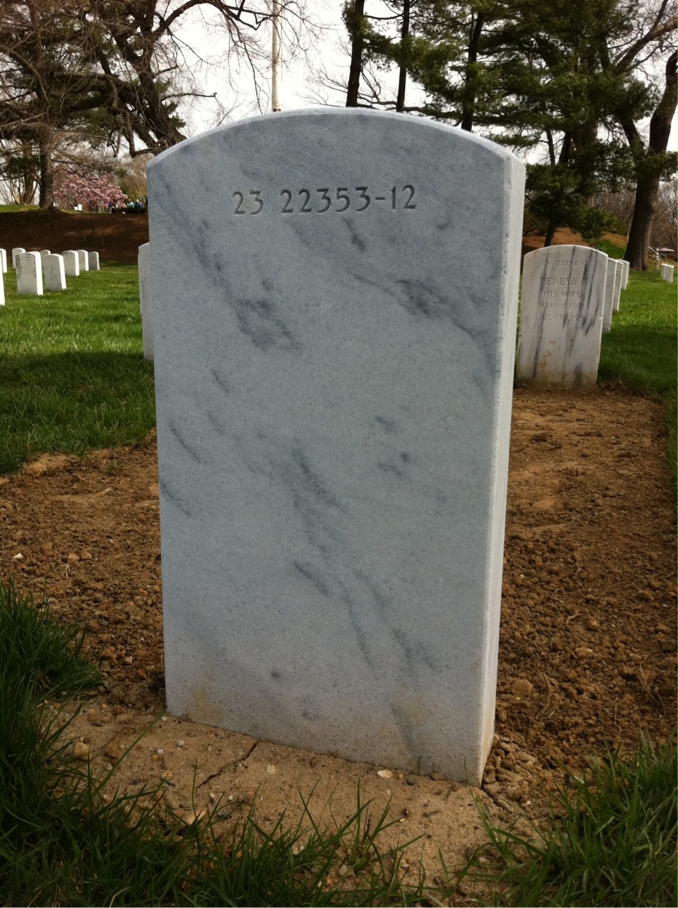 Back of headstone — John Mudrock