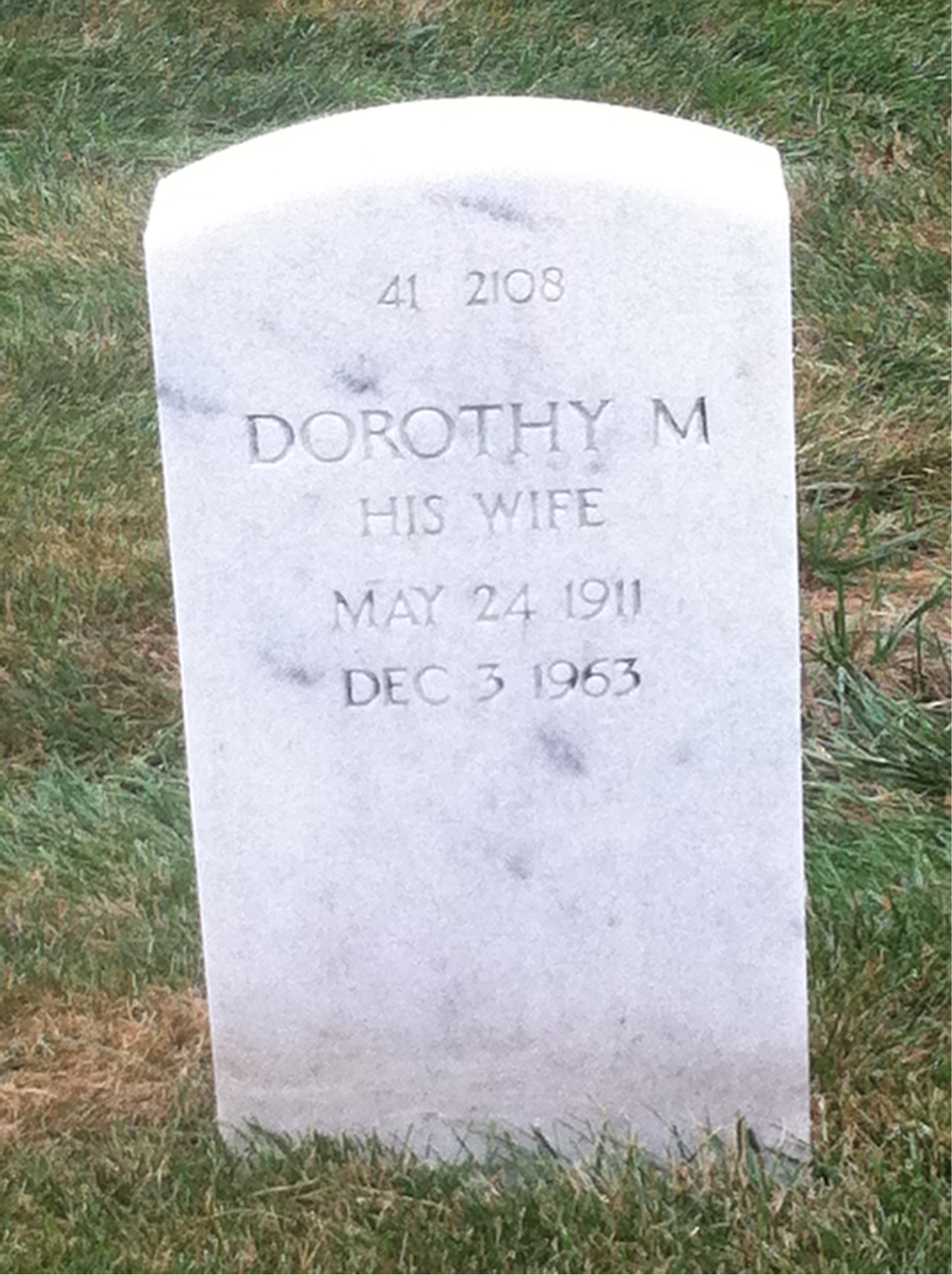 Back of headstone — Dorothy Morgal