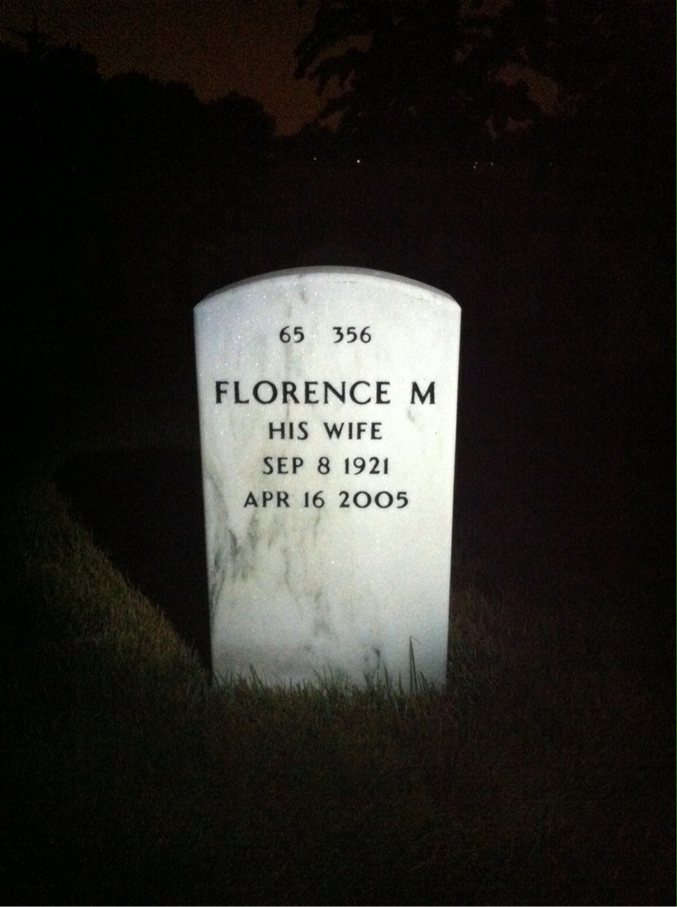 Back of headstone — Joe Krashoc