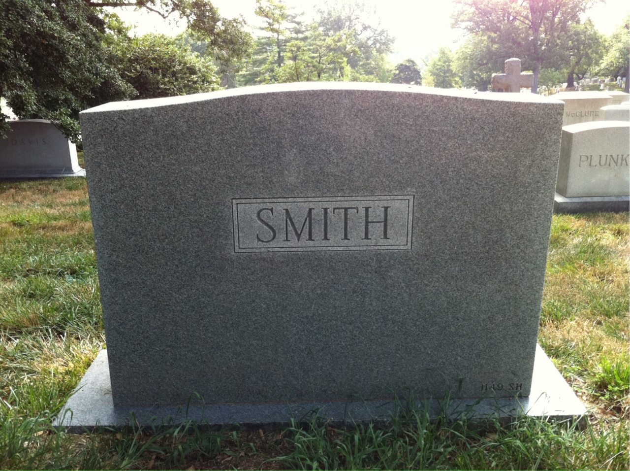 Back of headstone — Carl Smith