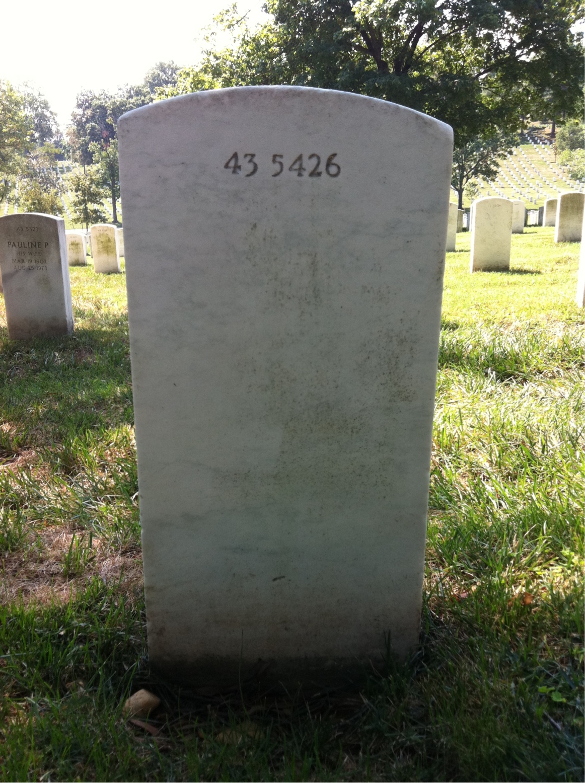 Back of headstone — Bertie Mitchell