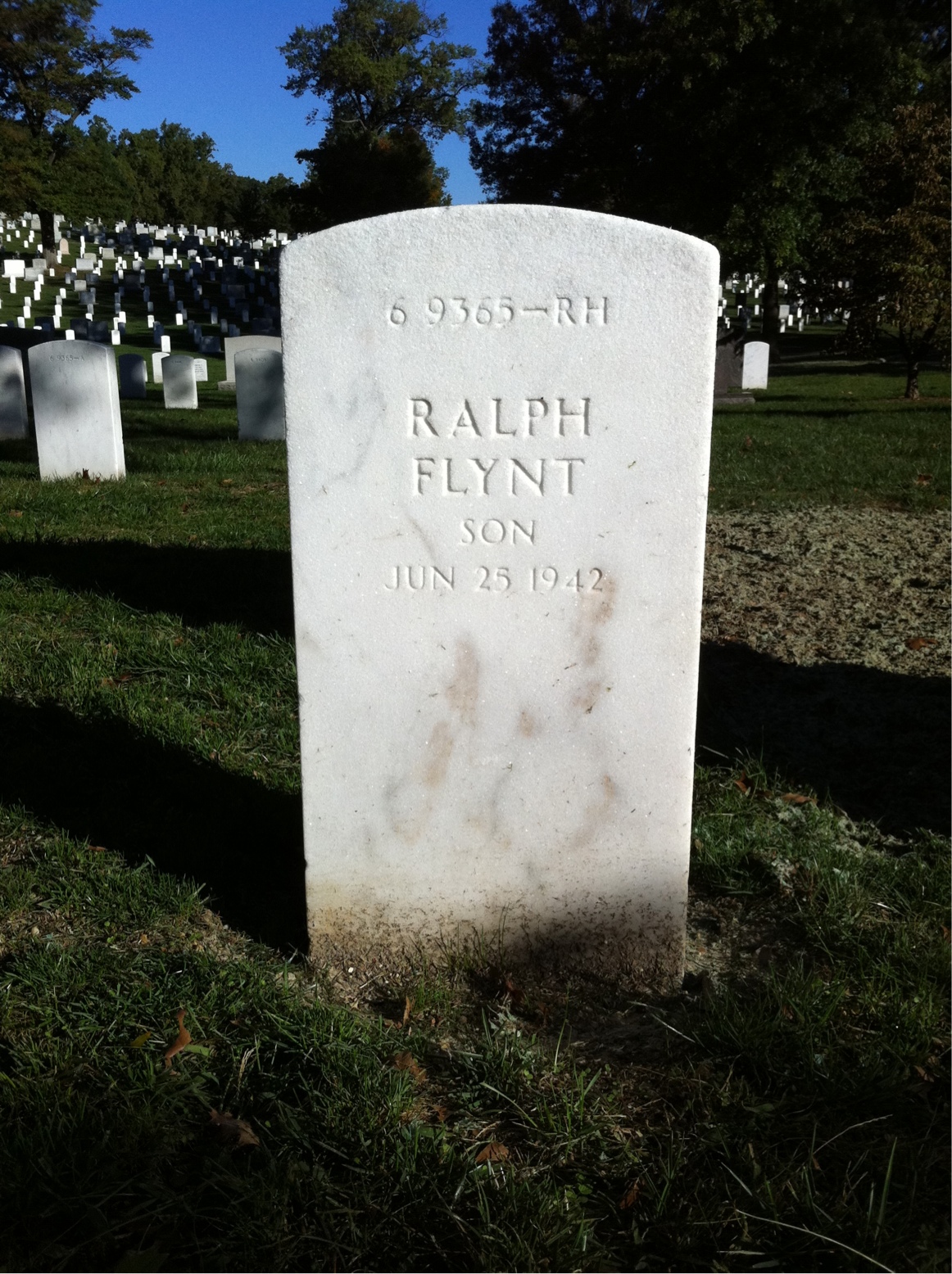 Back of headstone — Ralph Ealy