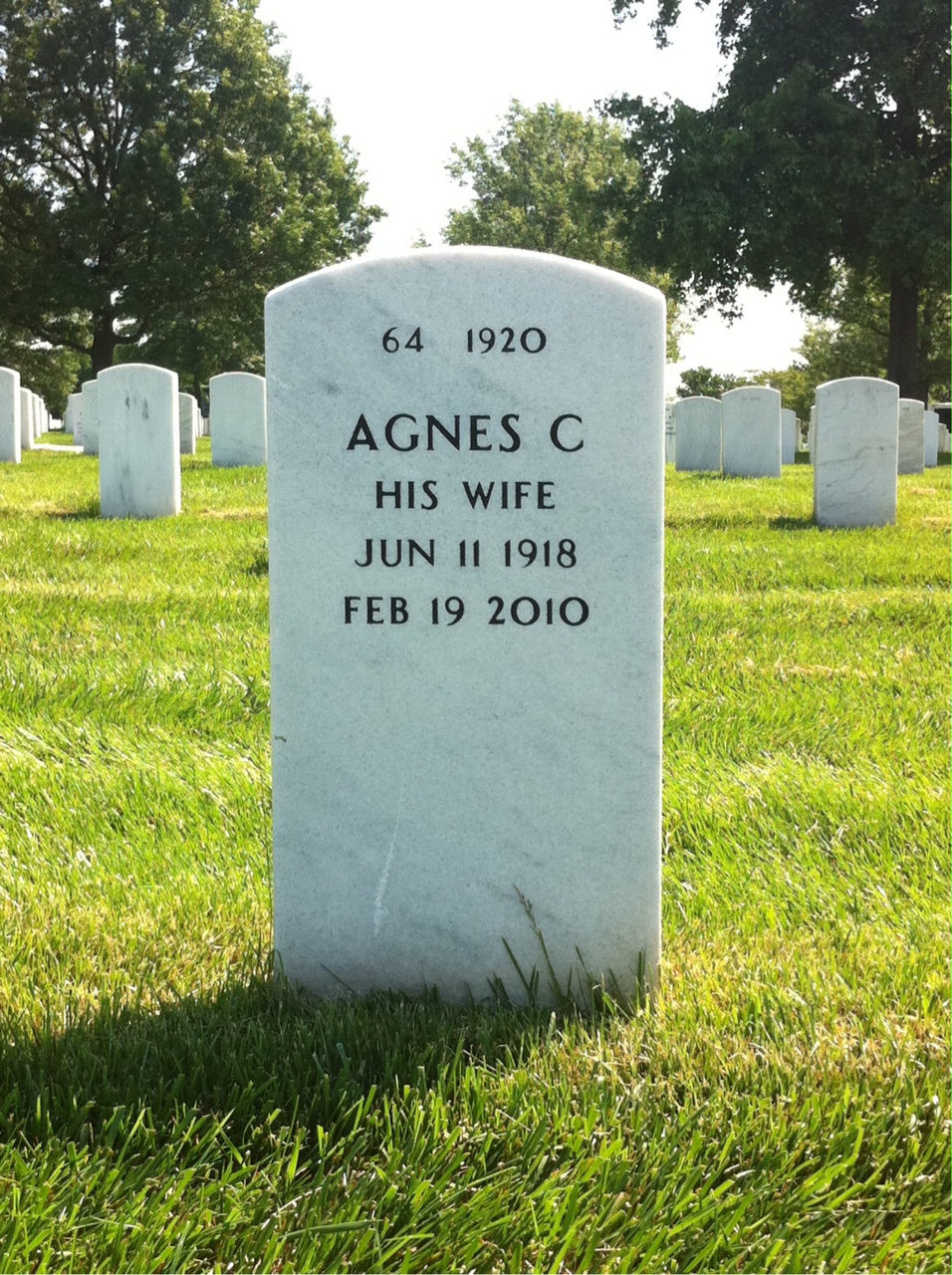 Back of headstone — Belmont Forsythe