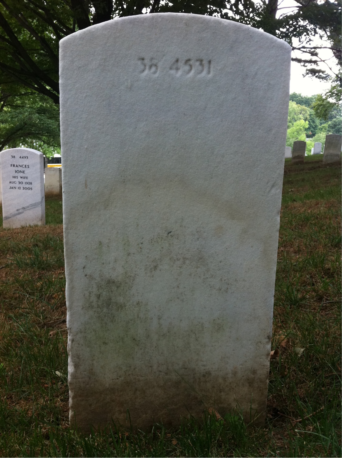 Back of headstone — Robert Myers