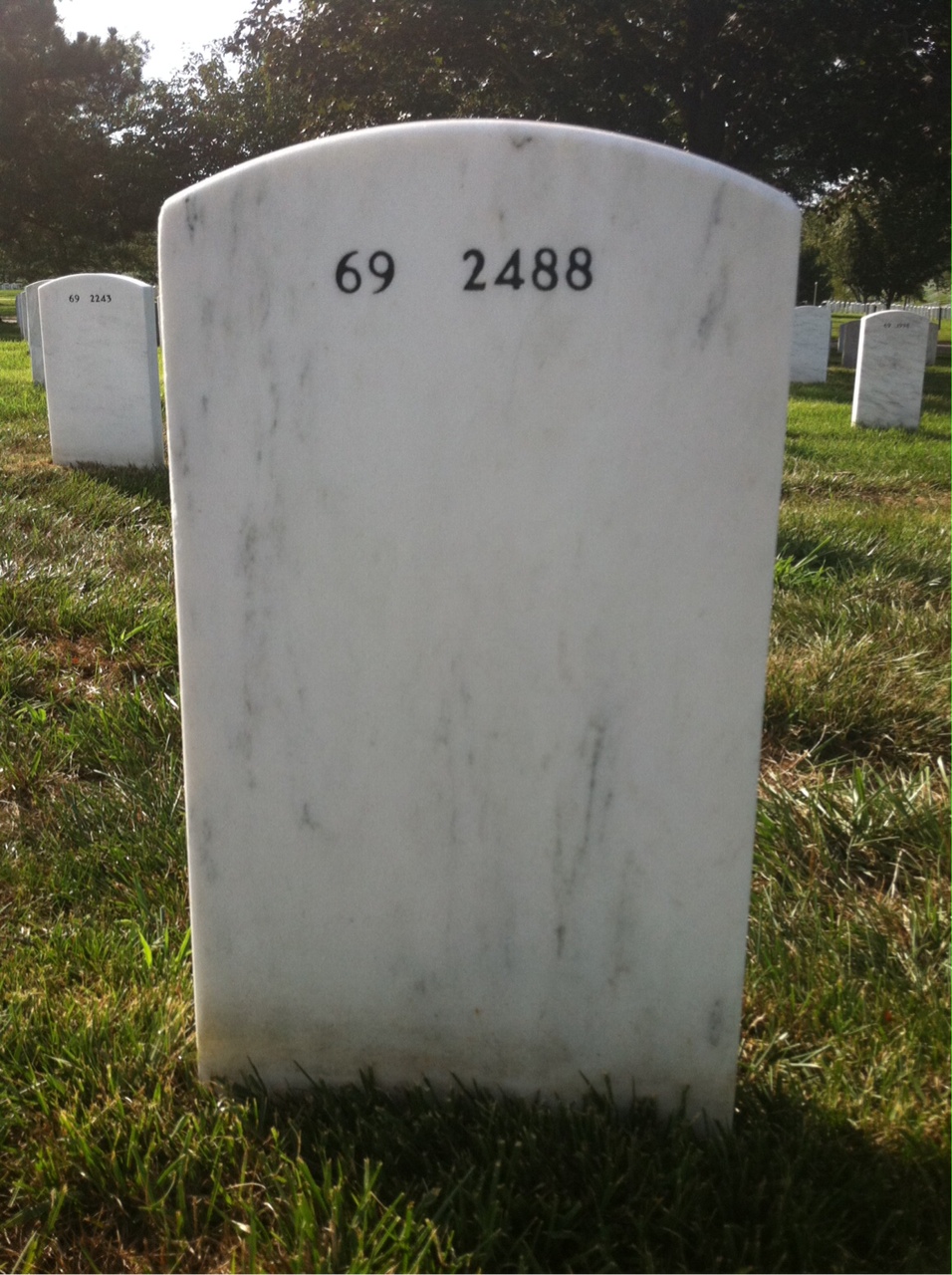 Back of headstone — James Roberts