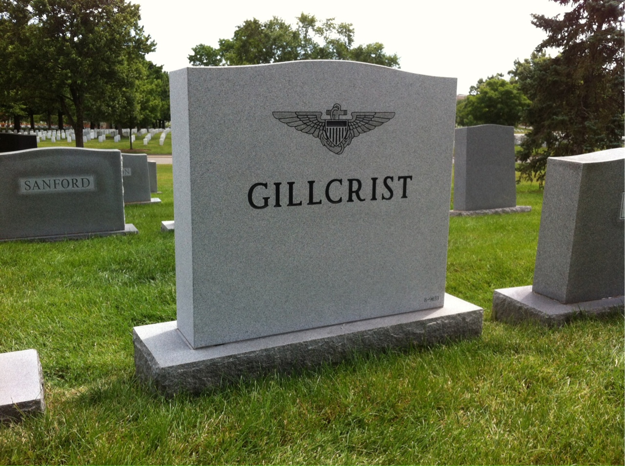 Back of headstone — Anthony Gillcrist