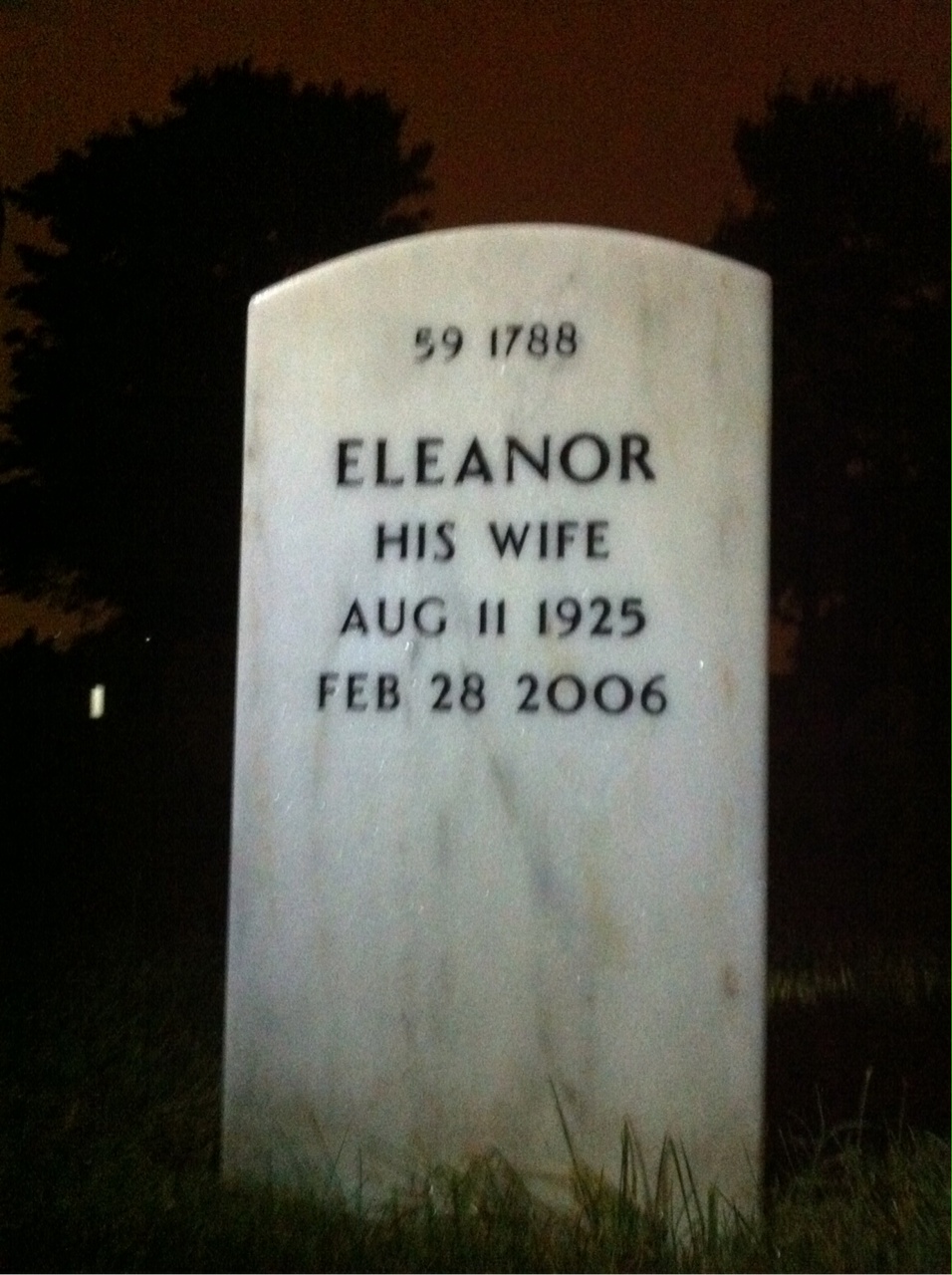 Back of headstone — Clair Steele