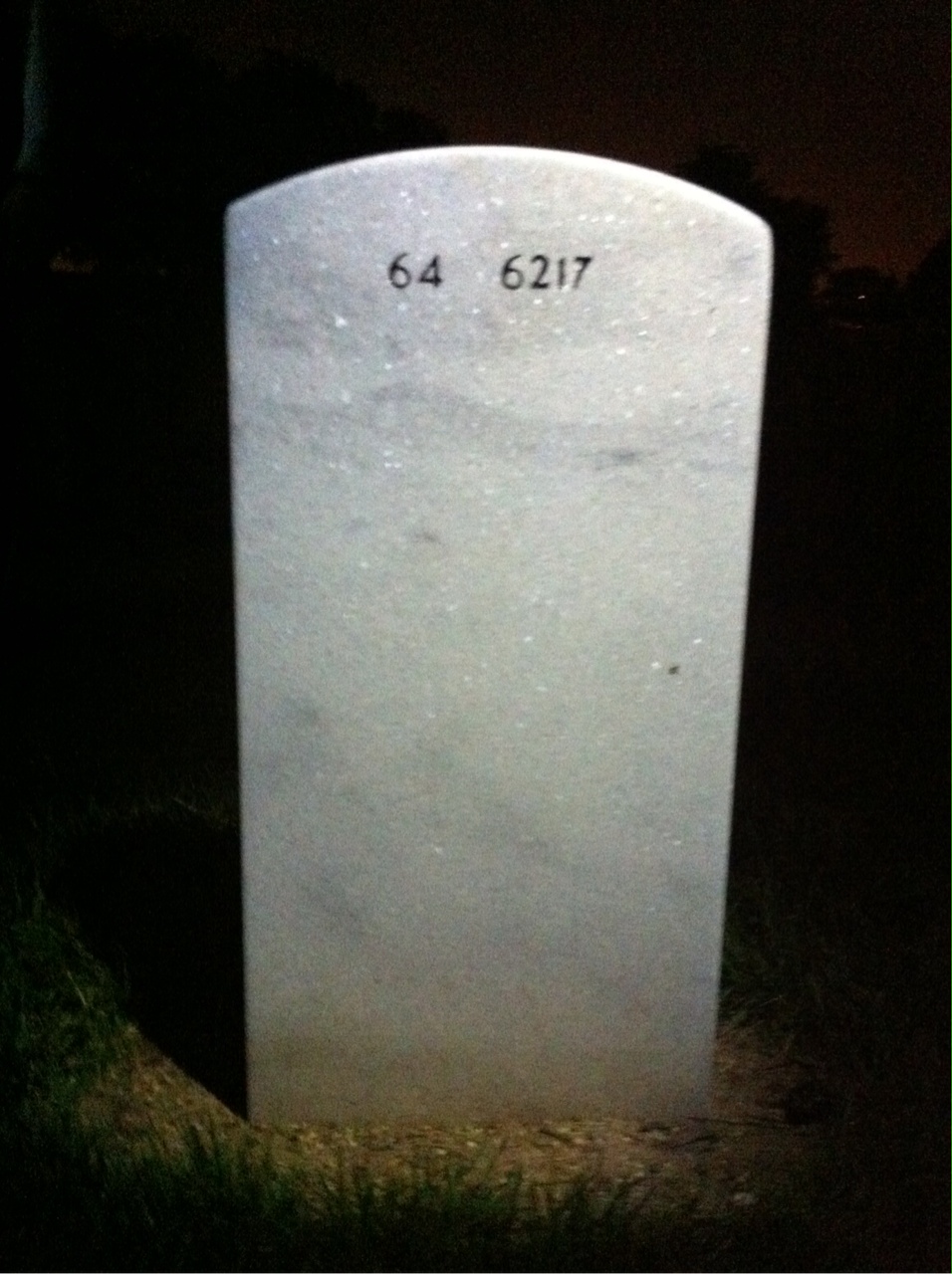 Back of headstone — Sean Douglas