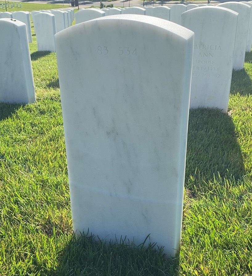 Back of headstone — Larry Wayne Thrash
