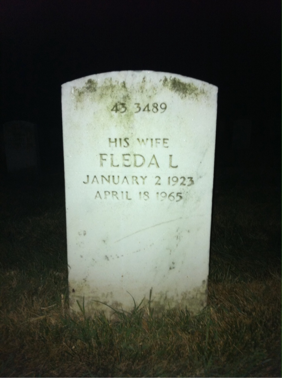 Back of headstone — Frederick Ernest Sutton