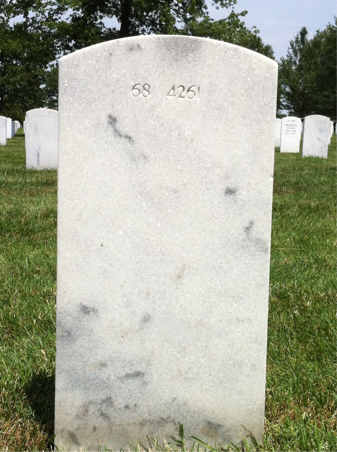Back of headstone — Delbert A Fogerty