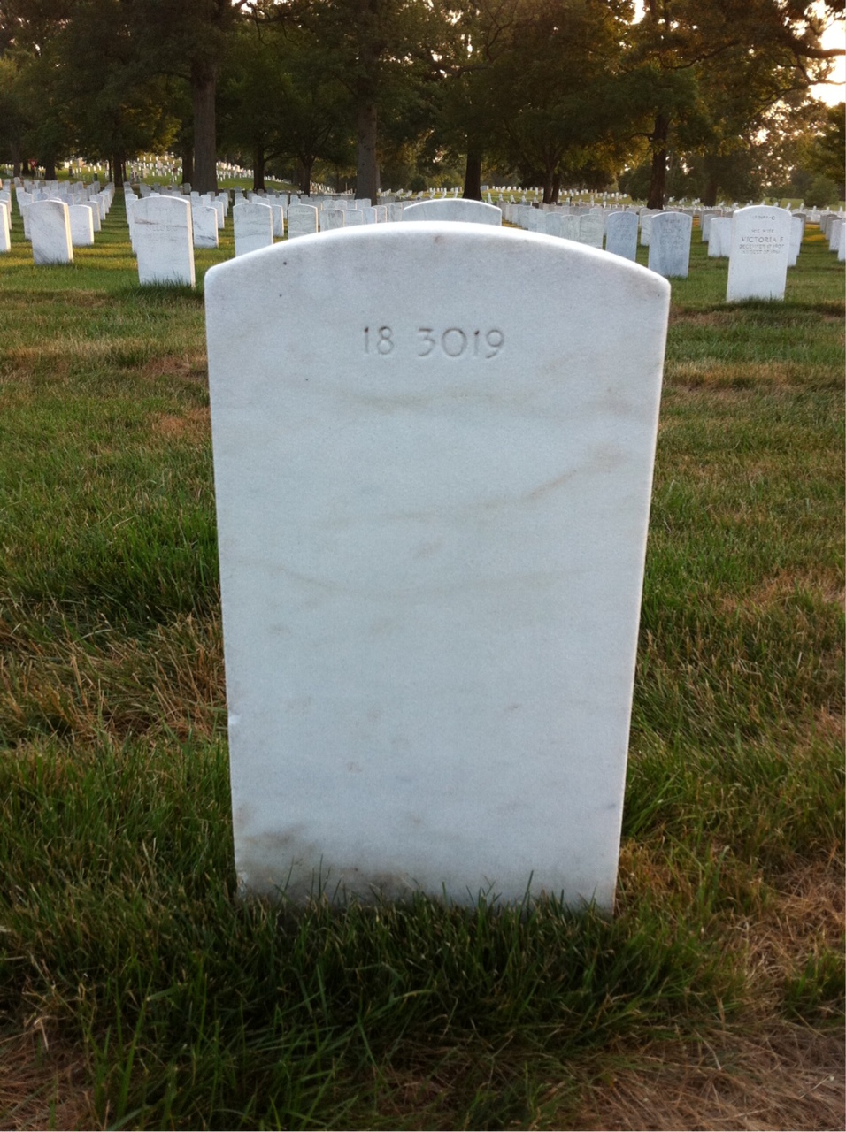 Back of headstone — Thomas Allen
