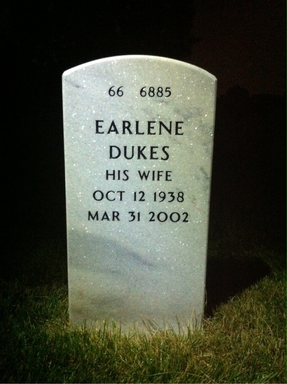 Back of headstone — James Thomas