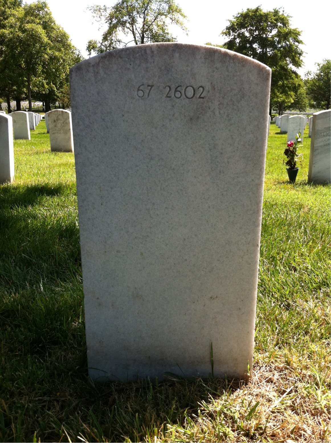Back of headstone — Charles Clifford Crothers