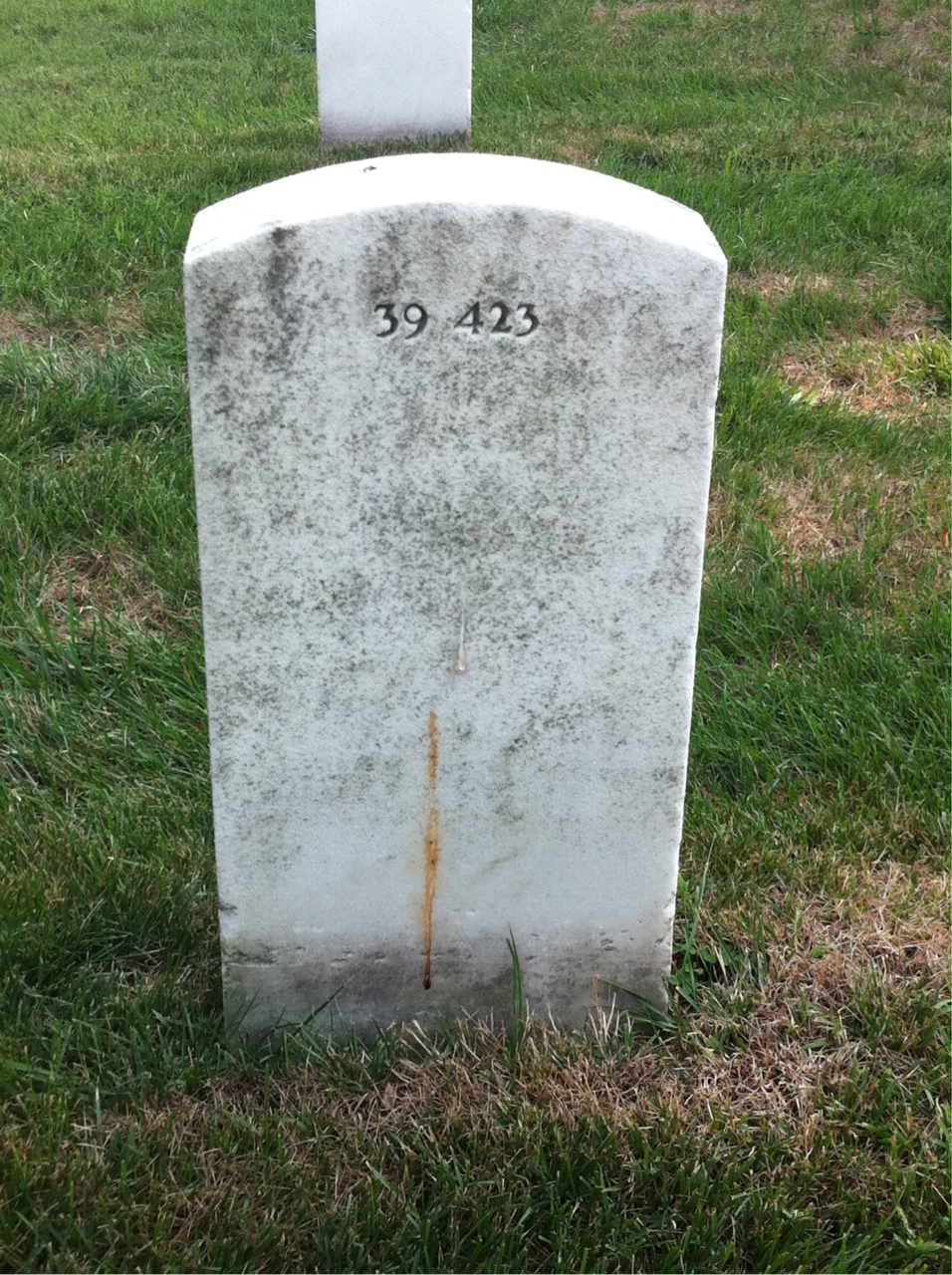 Back of headstone — Clarence Morris