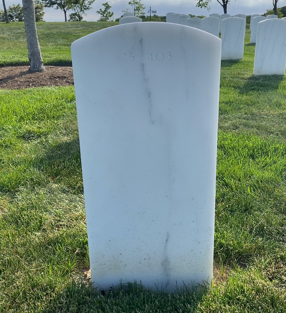 Back of headstone — Emmett Anglin