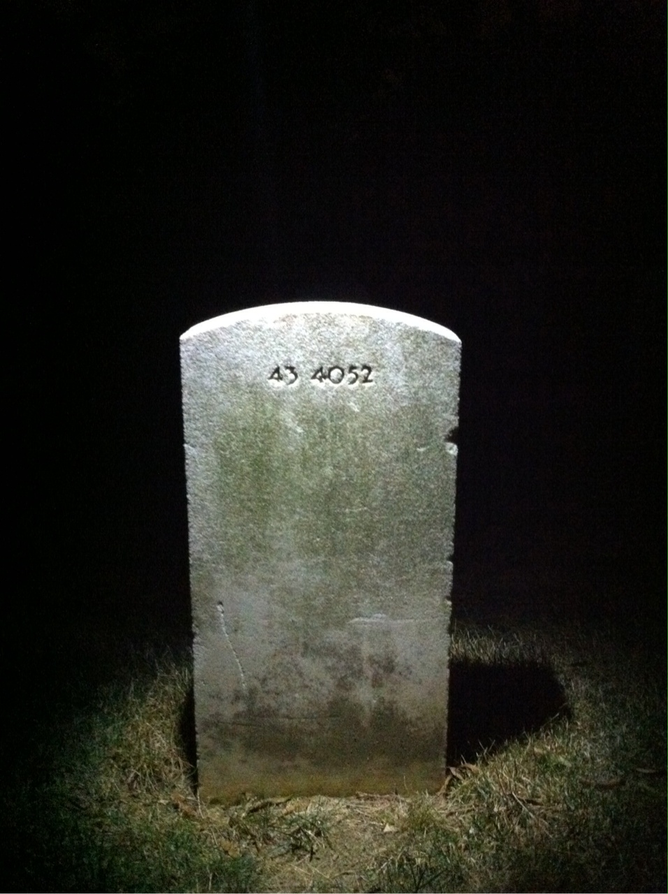 Back of headstone — William L Gray