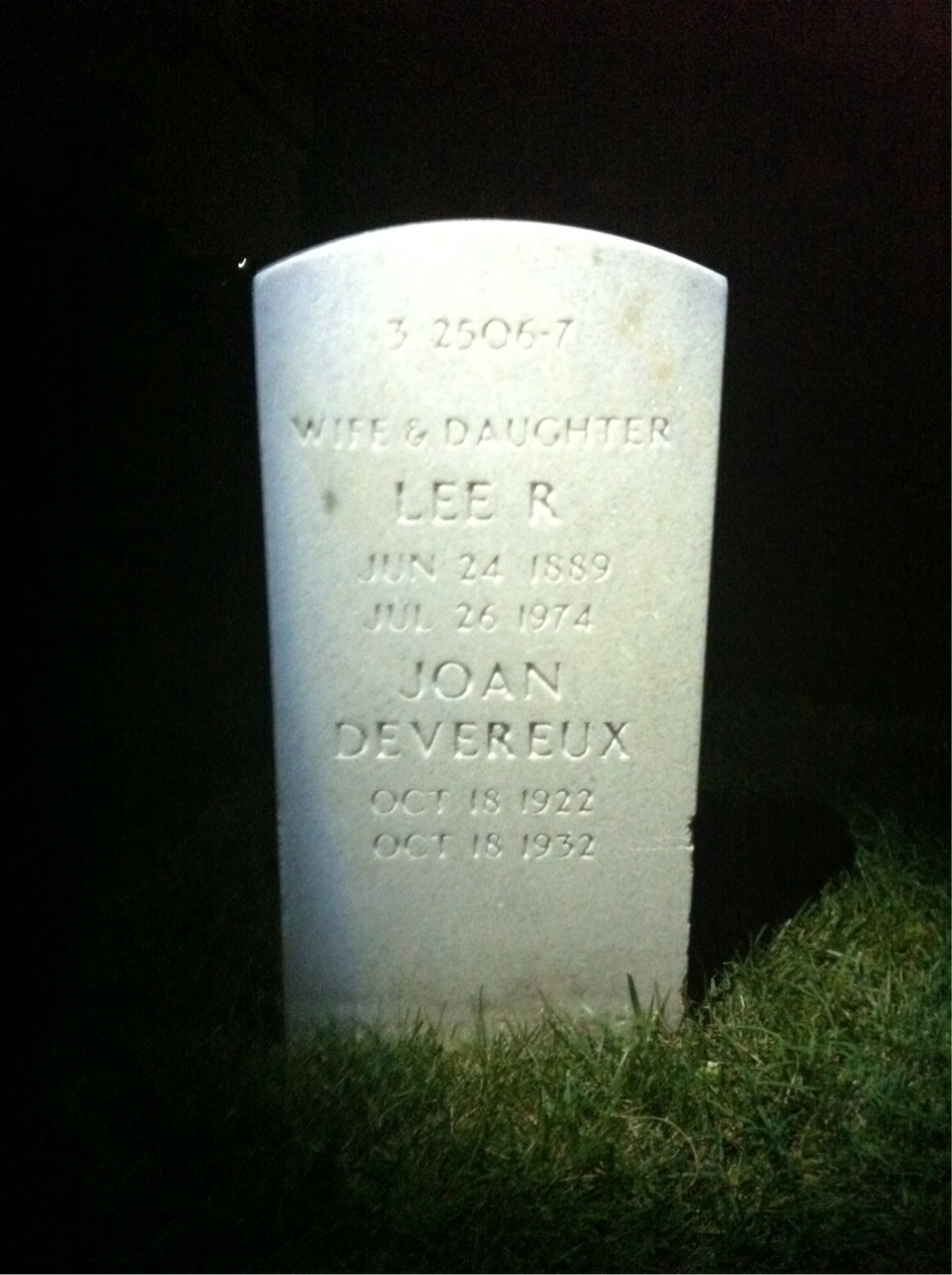 Back of headstone — Charles Baker