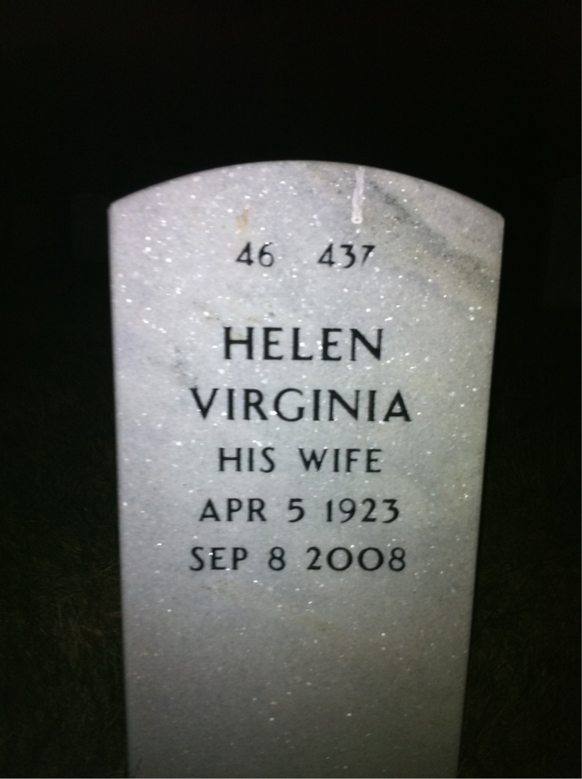 Back of headstone — Fredrick Cartwright