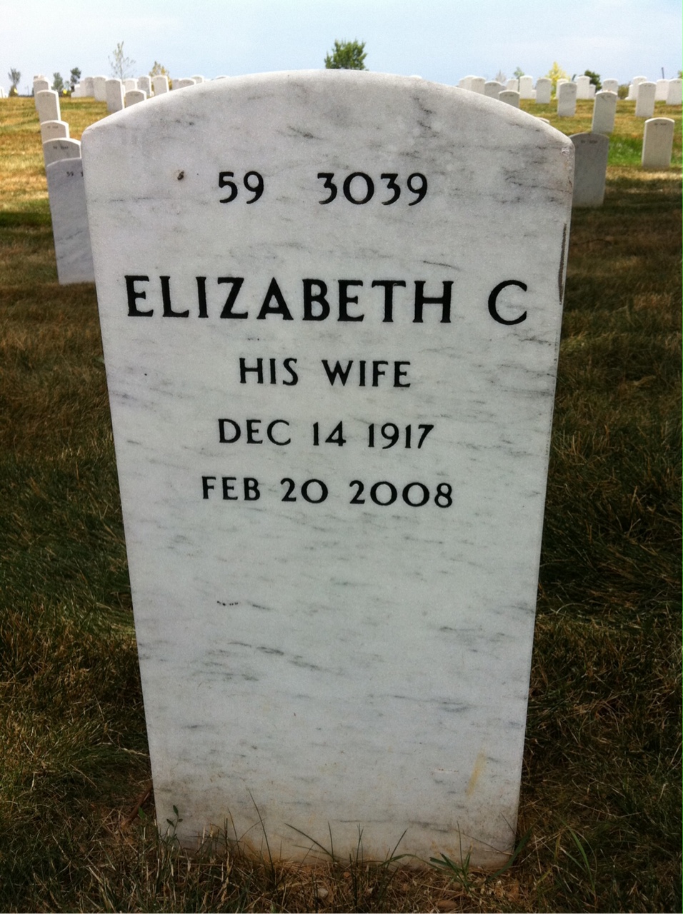 Back of headstone — Lloyd Smith