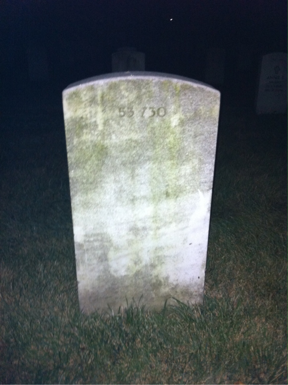 Back of headstone — Joseph Burton