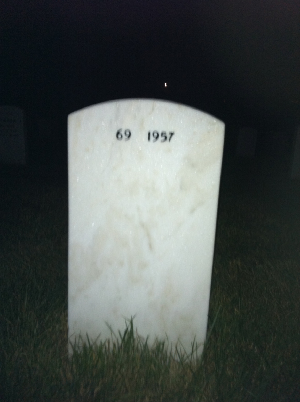 Back of headstone — Andy Mezo