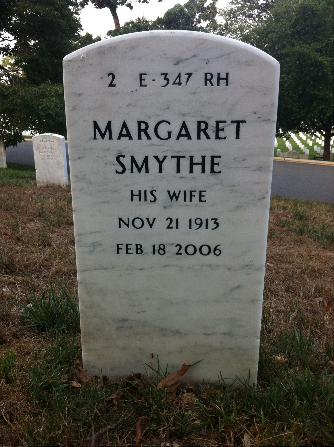 Back of headstone — Walter Smith