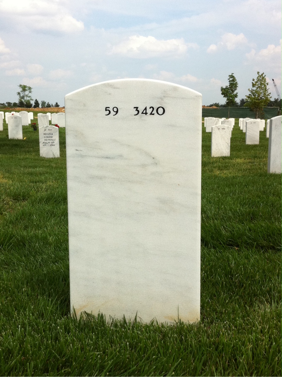 Back of headstone — Leonard Corbin