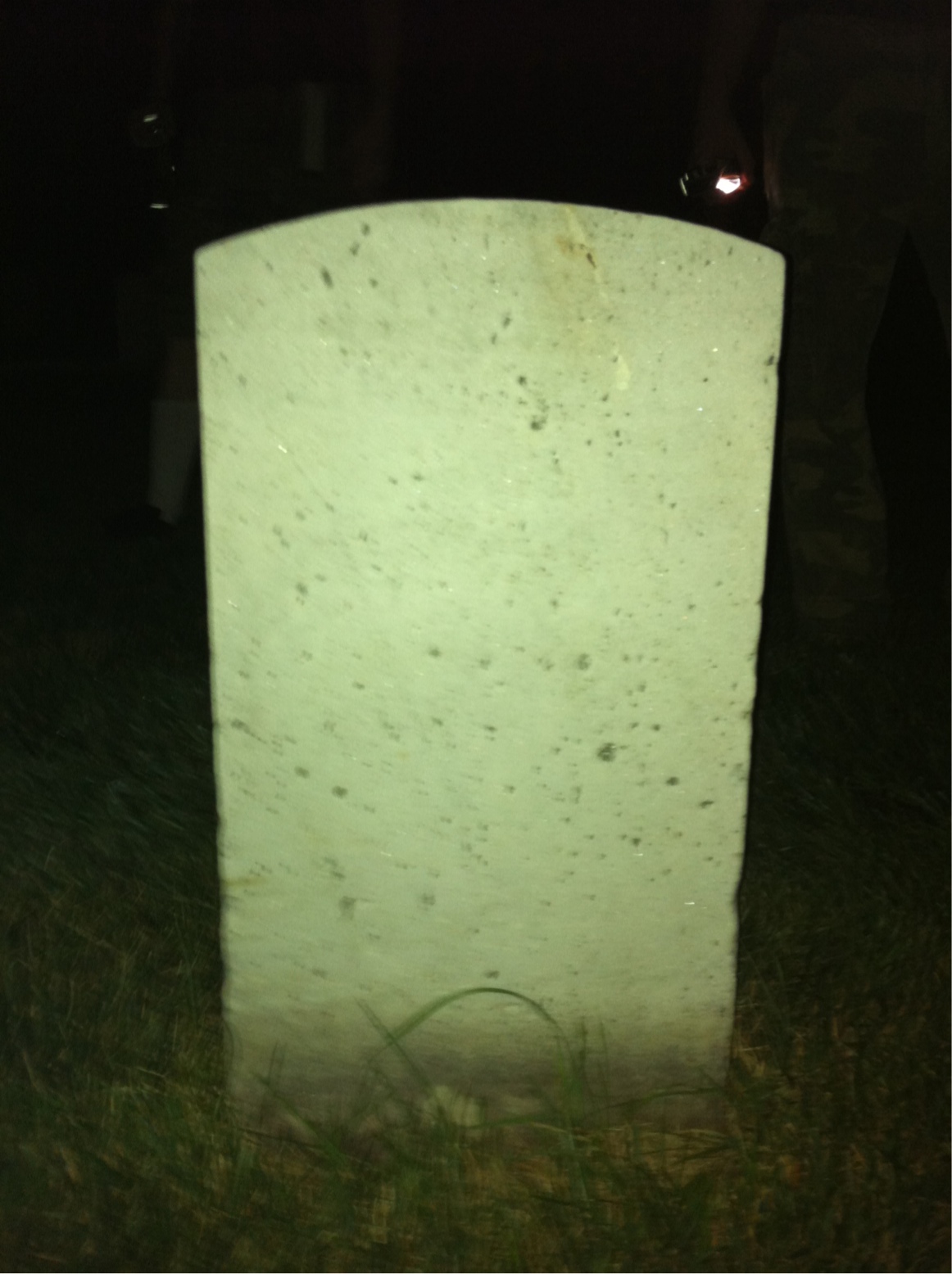 Back of headstone — John Bade