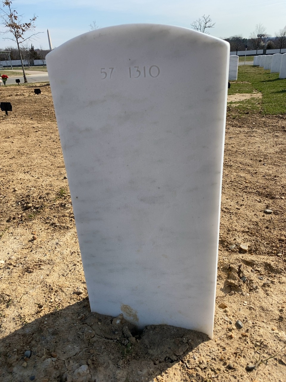 Back of headstone — Neale Millet