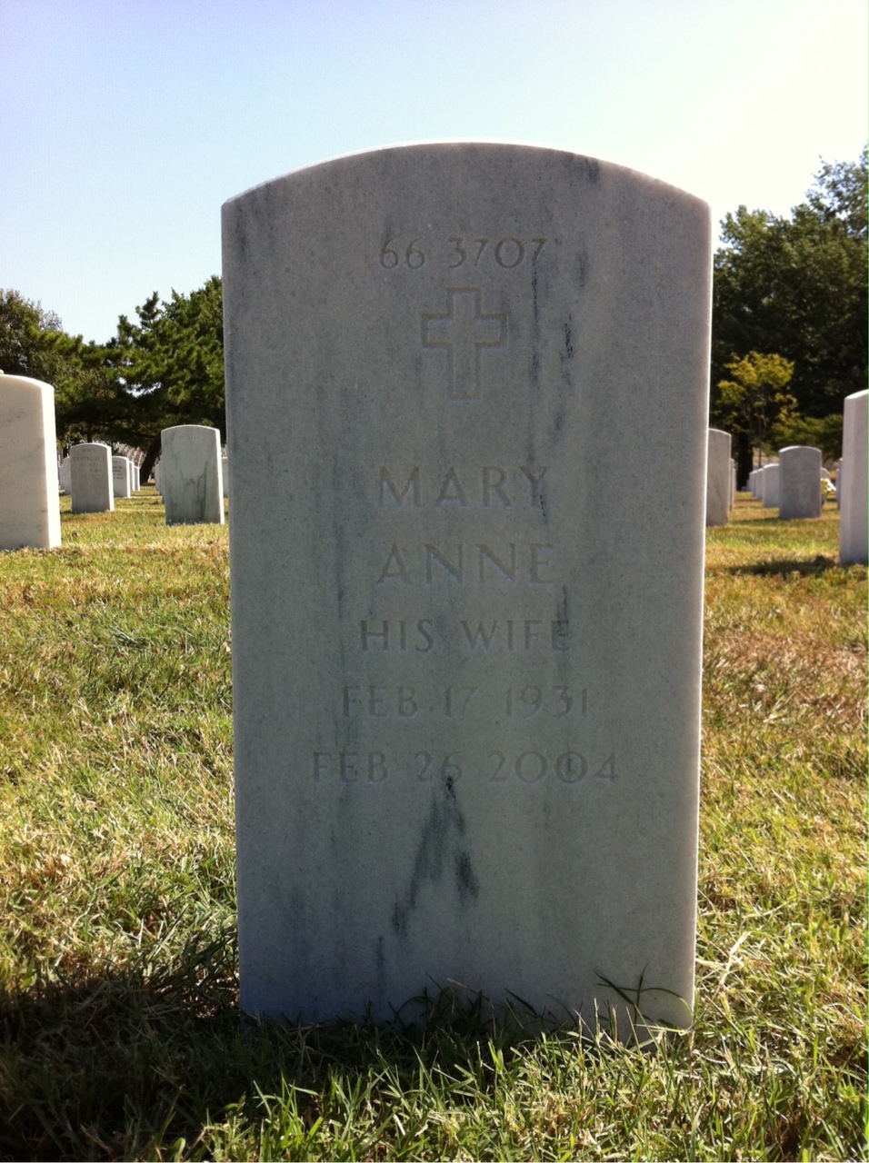 Back of headstone — Joseph Finnigan