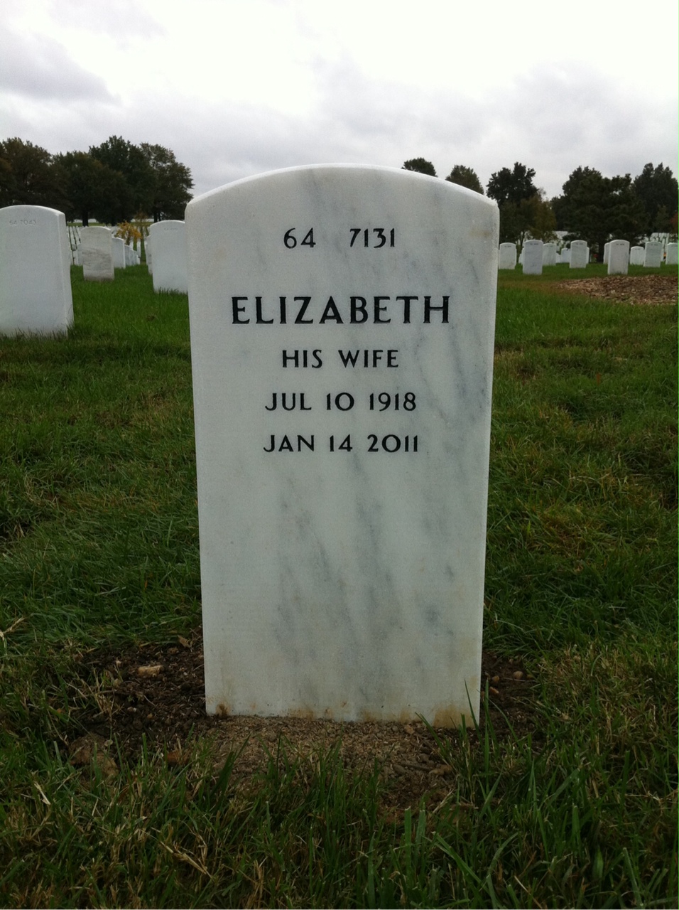 Back of headstone — Millard Monnen