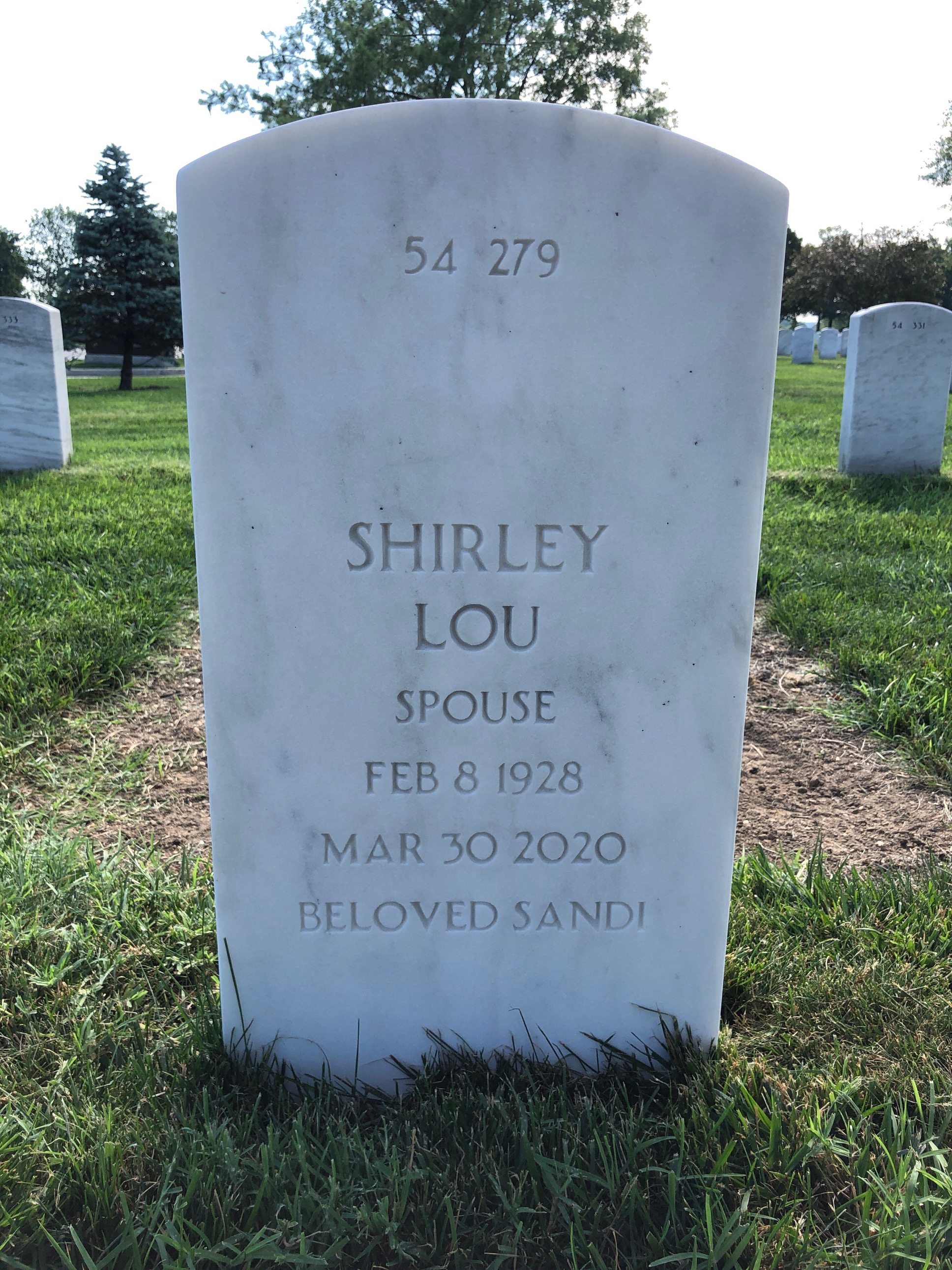 Back of headstone — George Loftis