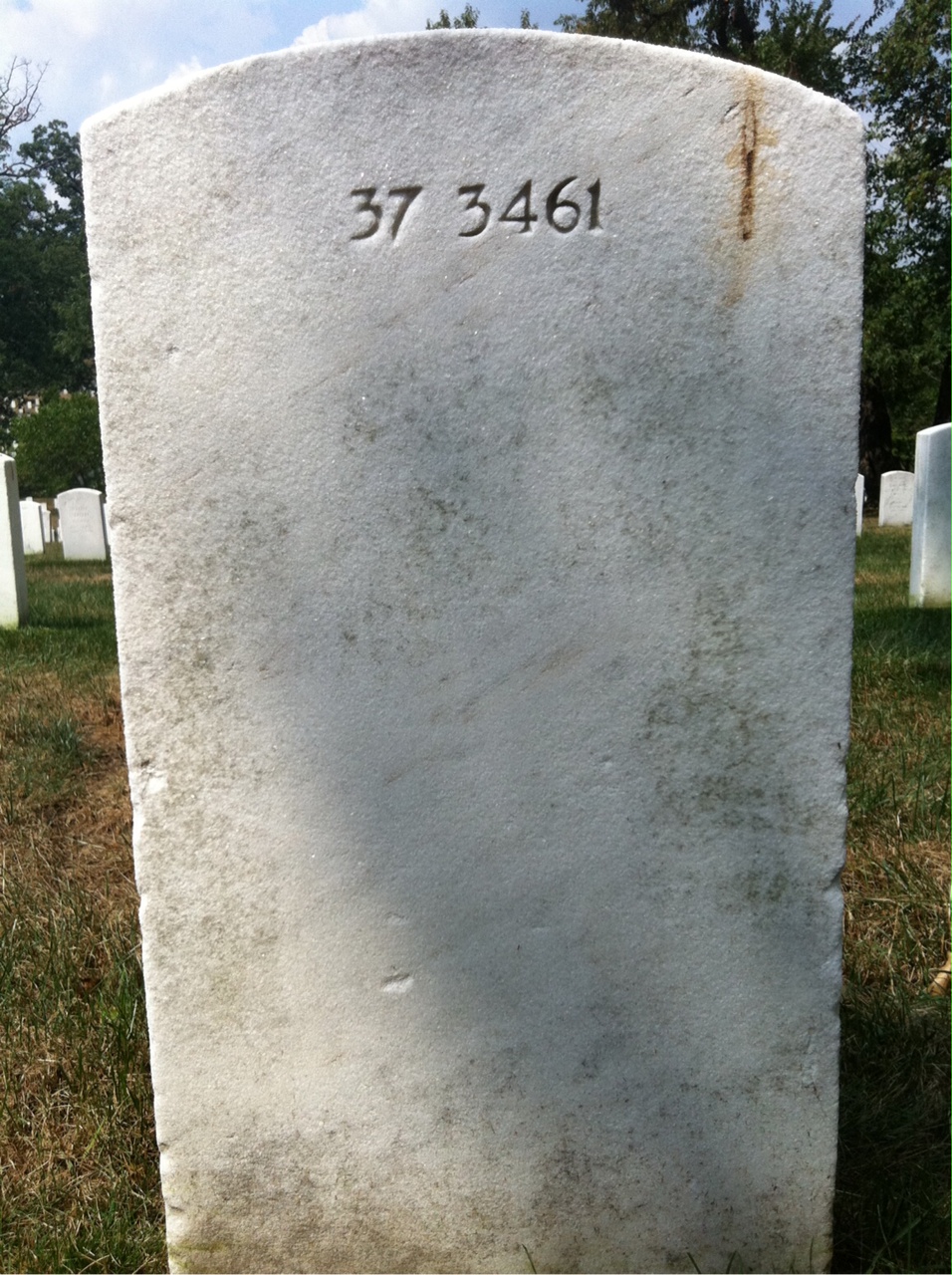 Back of headstone — George Allan
