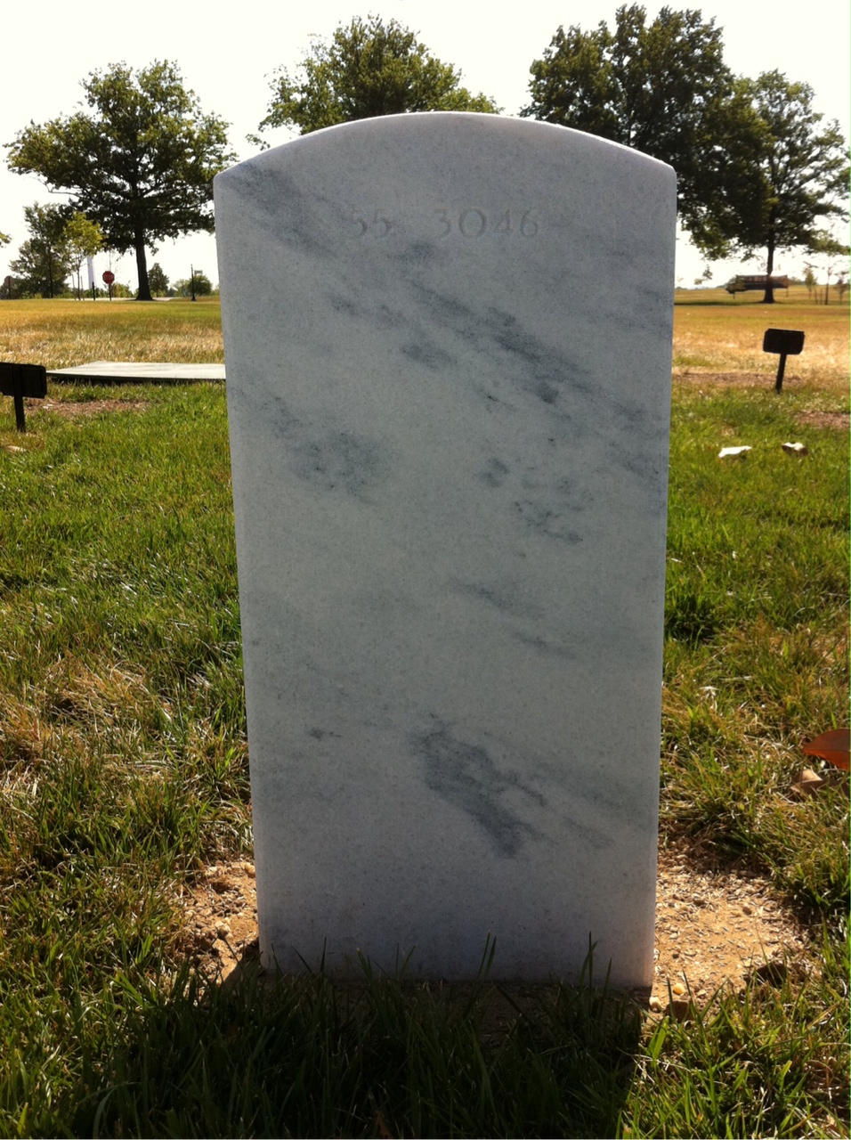 Back of headstone — James Bouldin