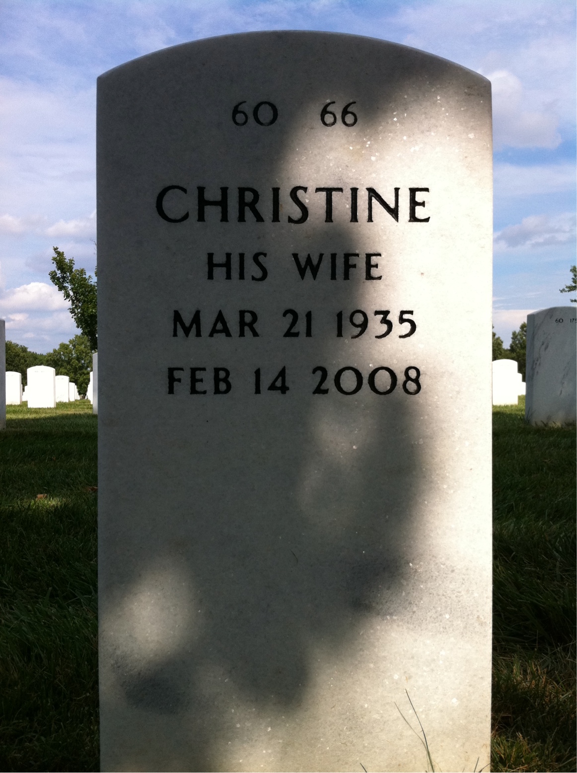Back of headstone — Darrel Mabry