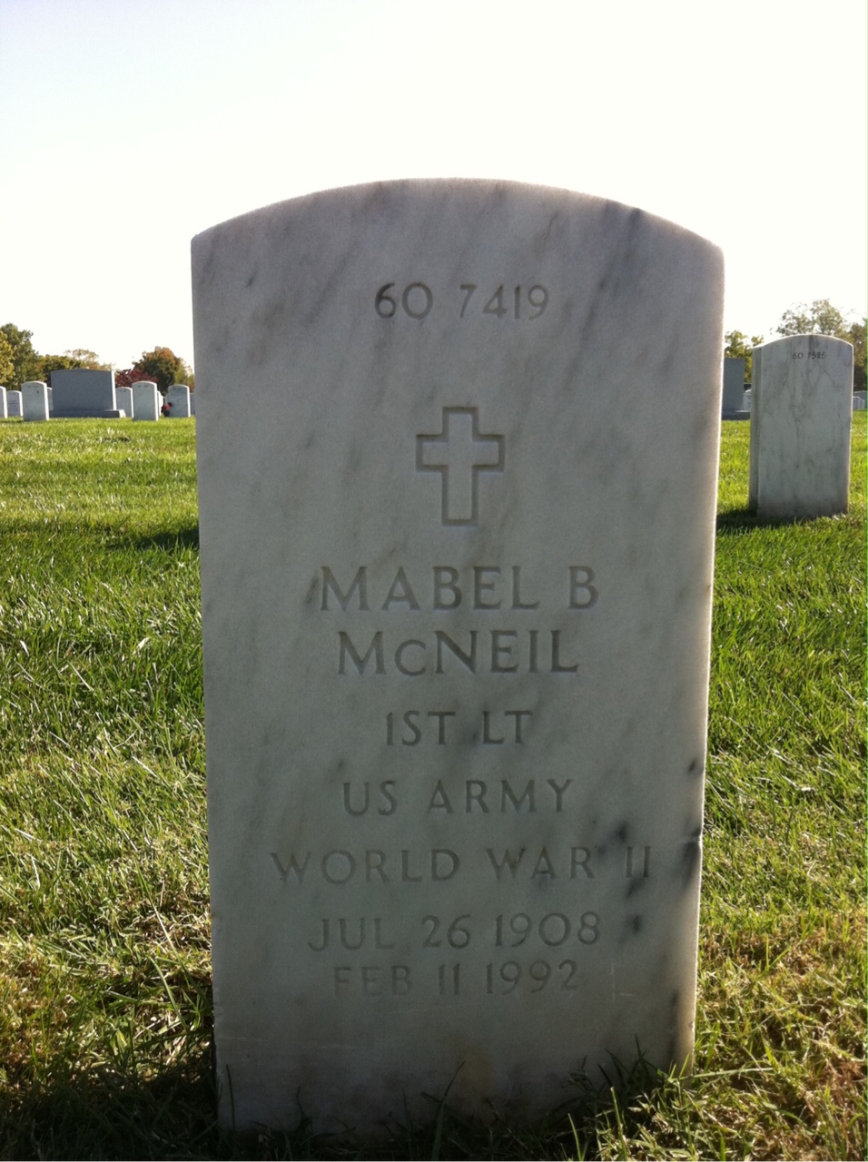 Back of headstone — Mabel Mcneil