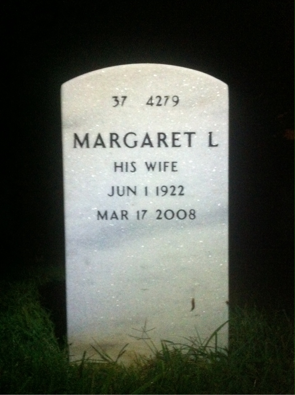 Back of headstone — John Thomas