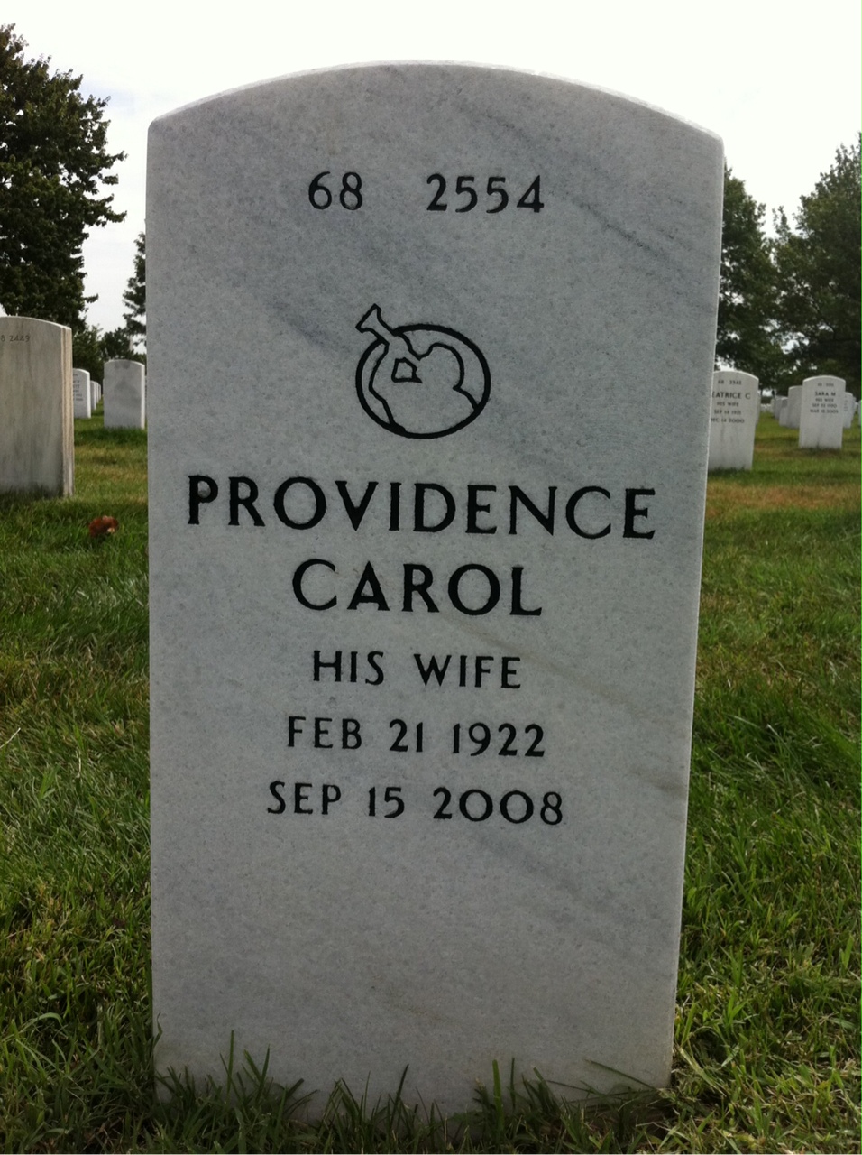 Back of headstone — Earl Childers