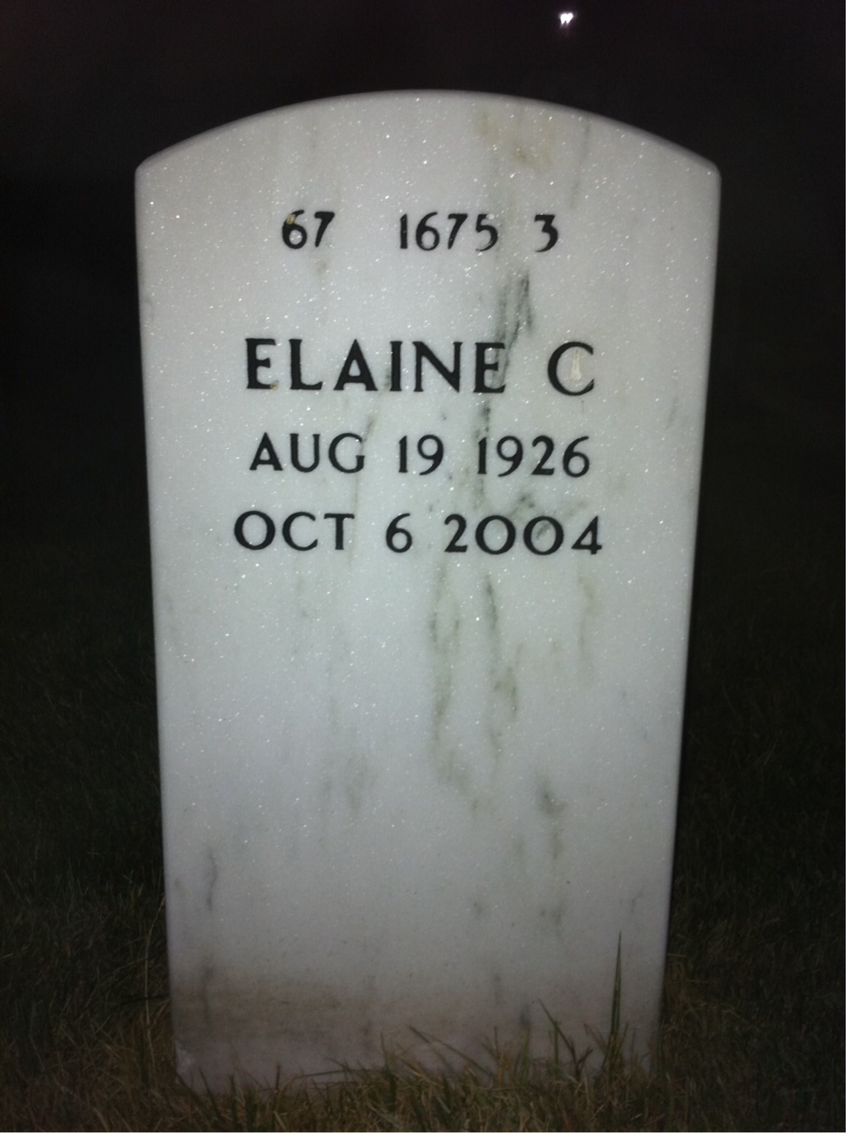Back of headstone — Edward Klaus