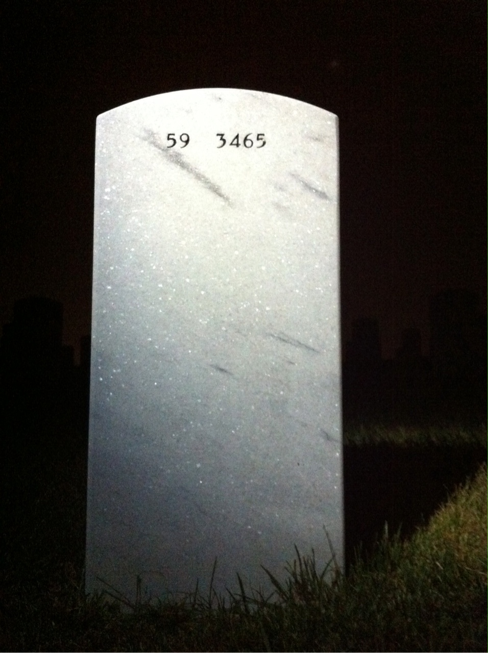 Back of headstone — Donald Hawker