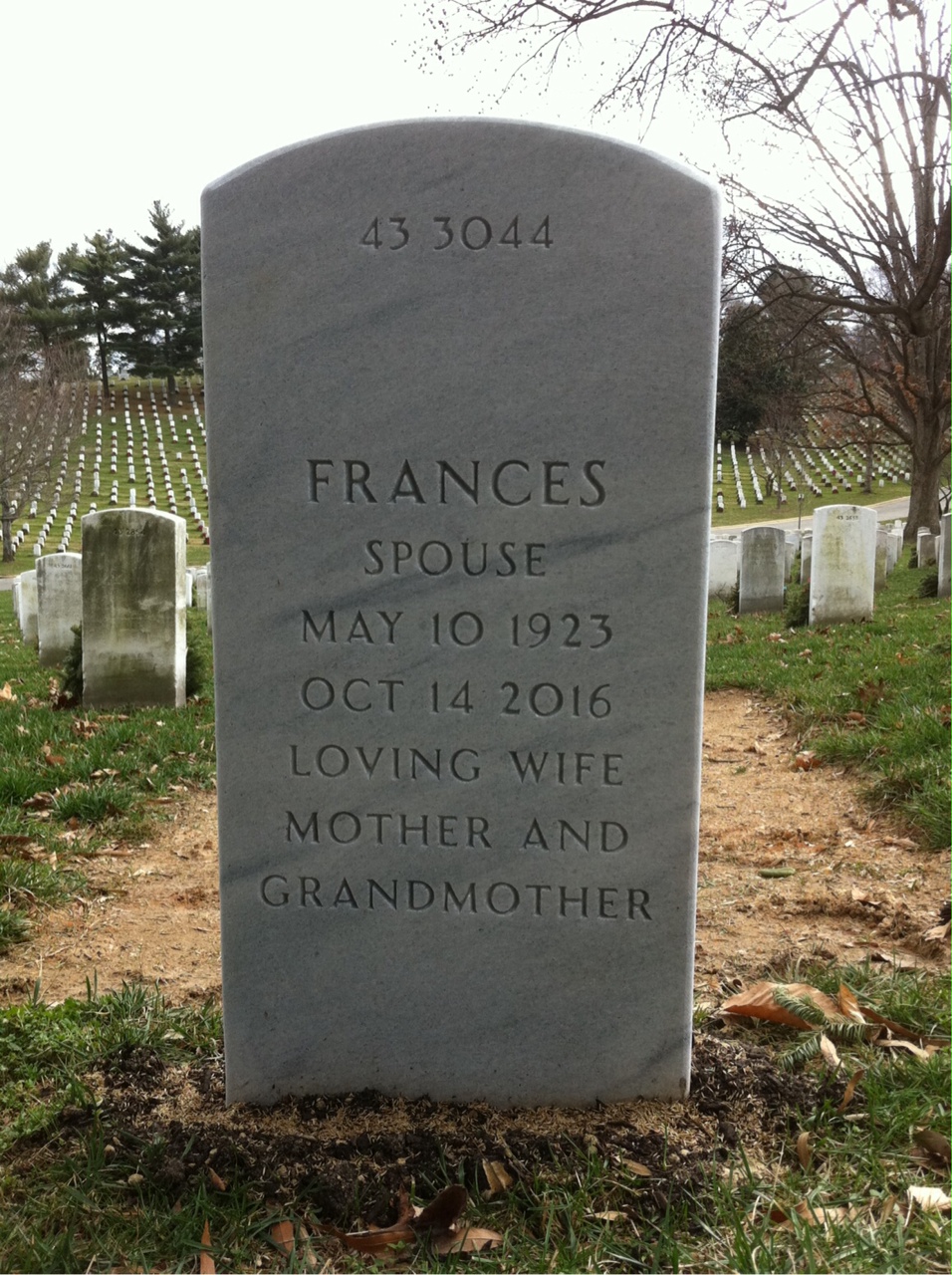 Back of headstone — Ralph Collins