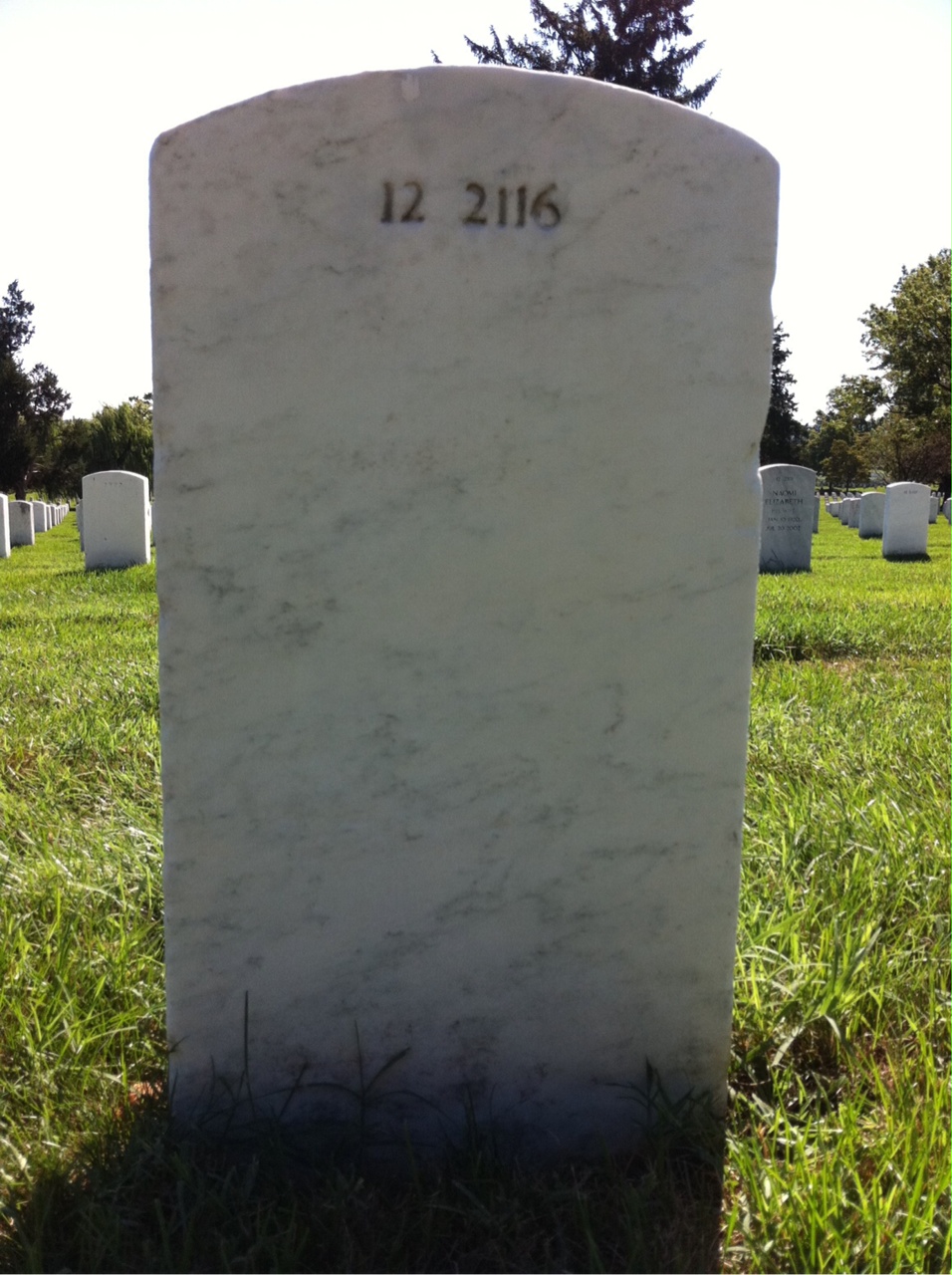 Back of headstone — Edward Anderson