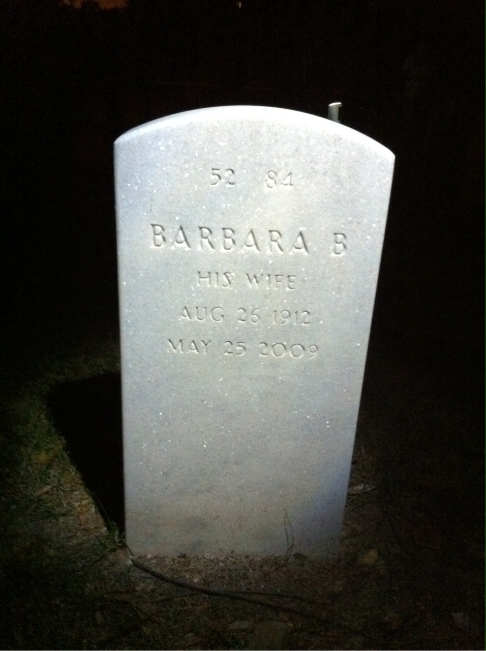 Back of headstone — Harry Greer