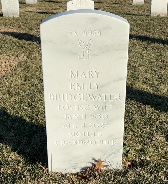 Back of headstone — Billy Bridgewater