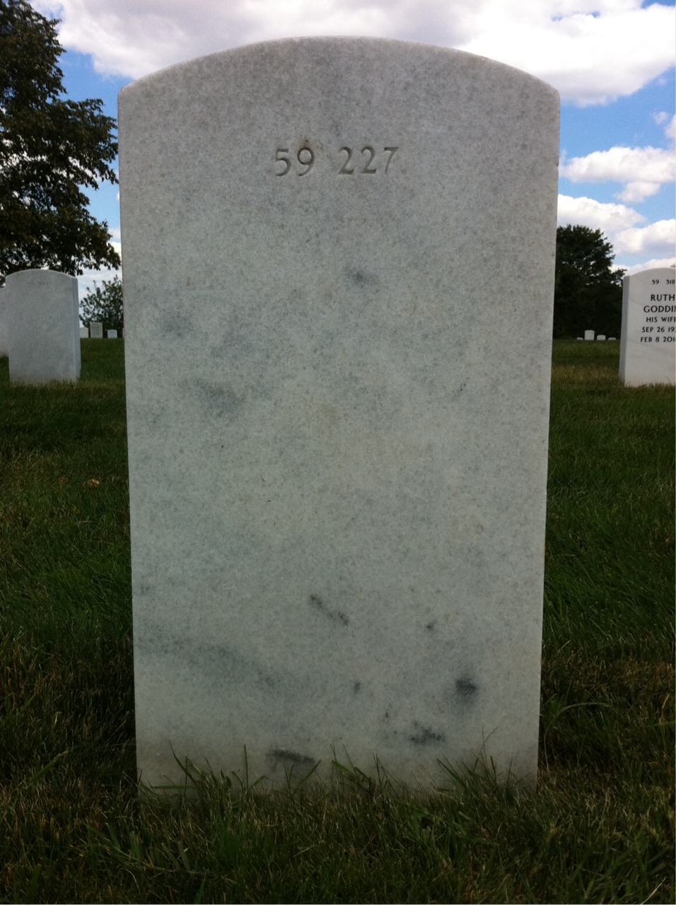 Back of headstone — Sidney Baney