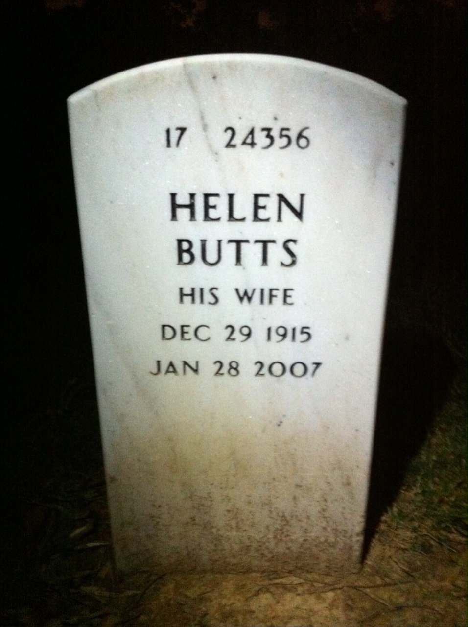 Back of headstone — Robert Wildman