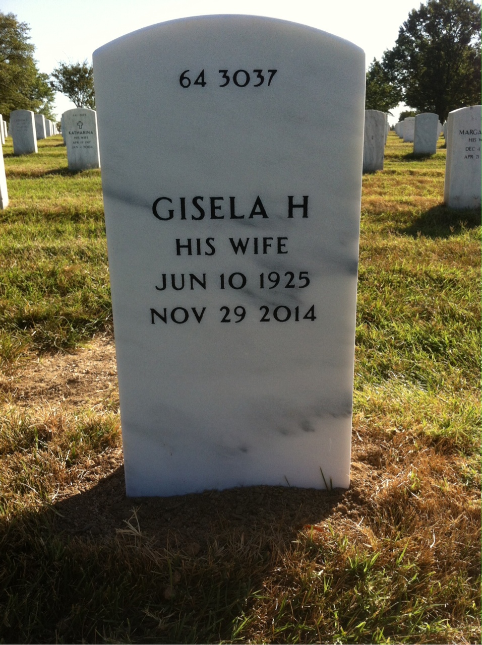 Back of headstone — William Auberger