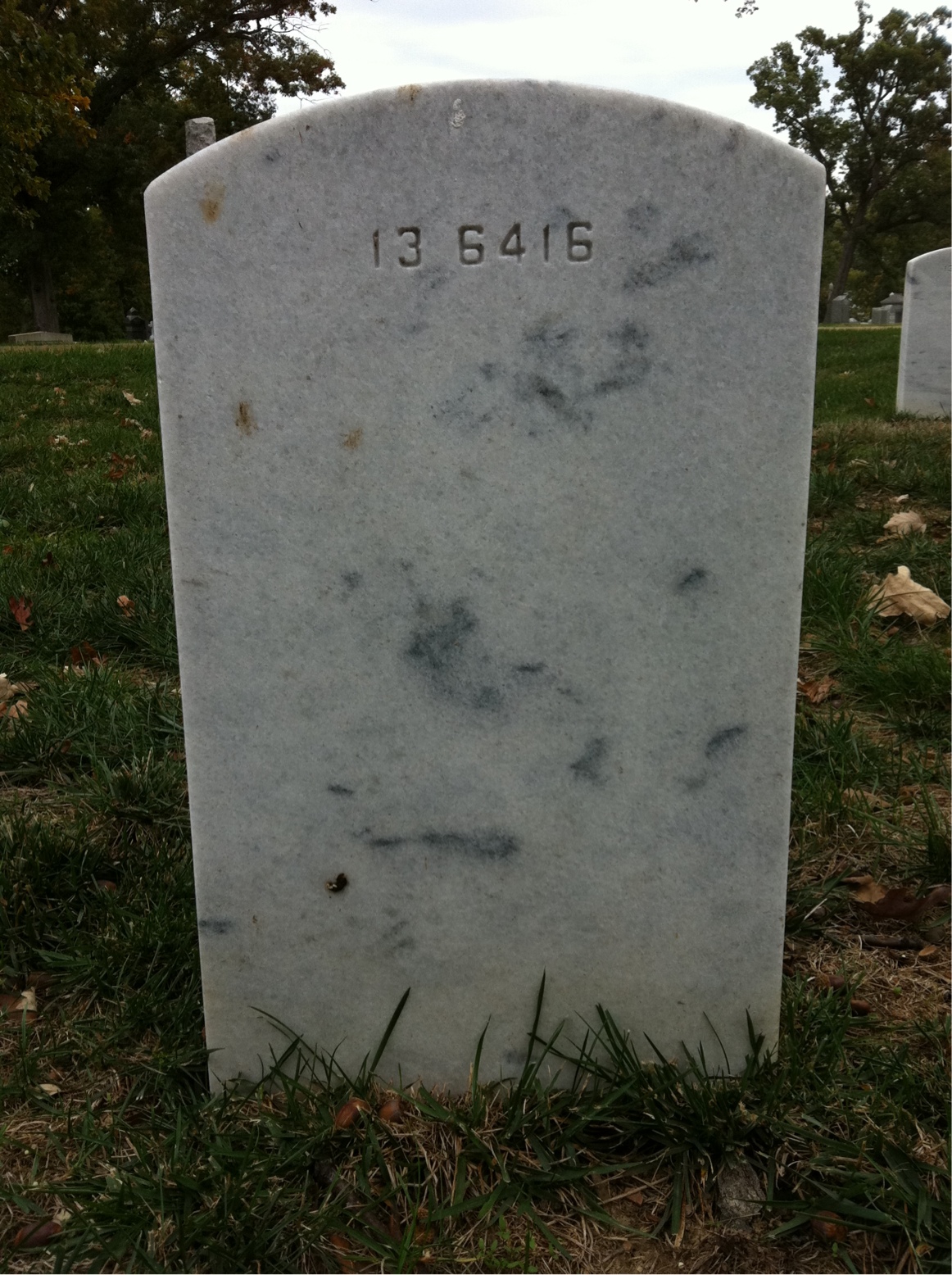Back of headstone — William Bennett