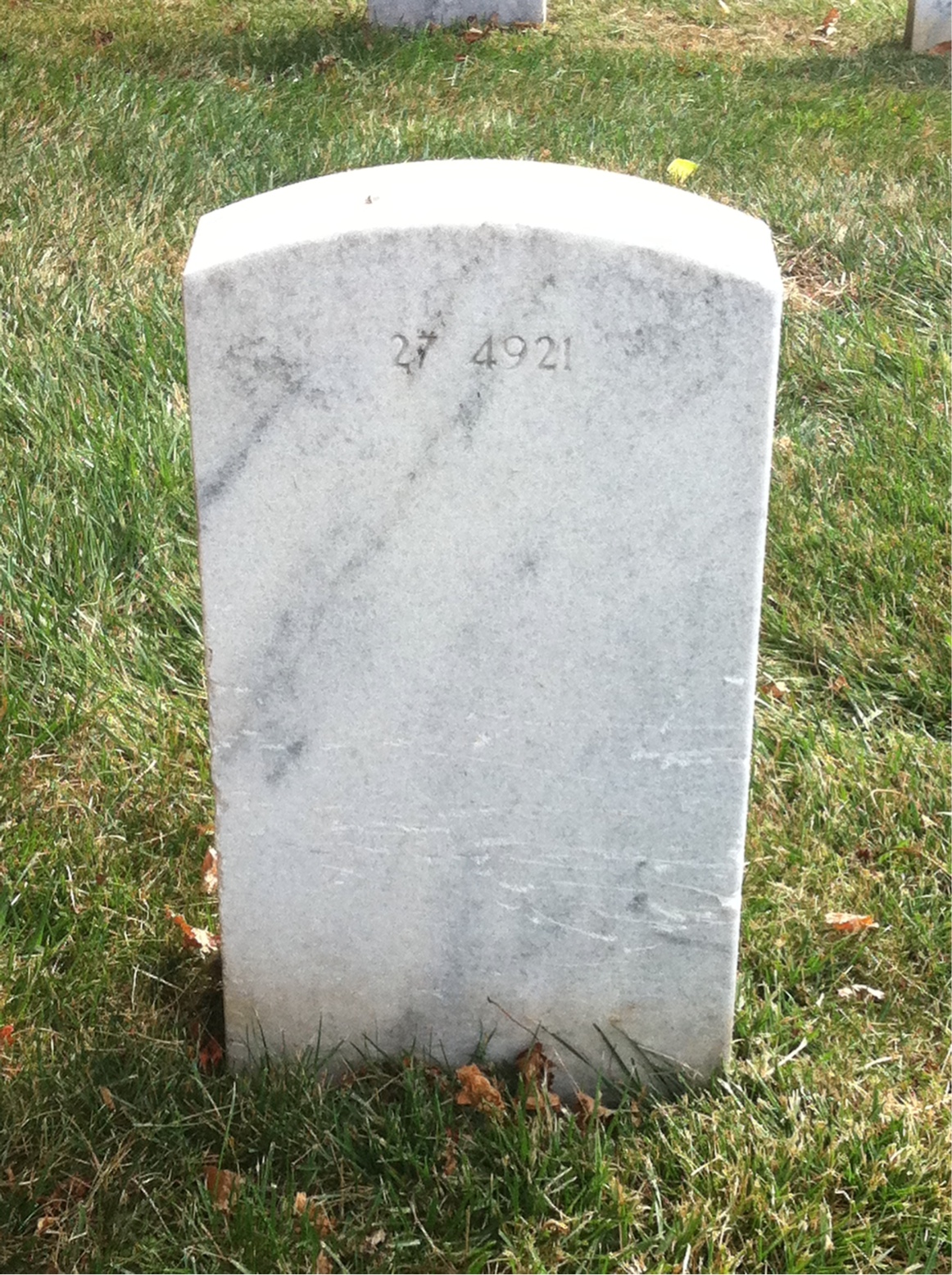 Back of headstone — C Banks